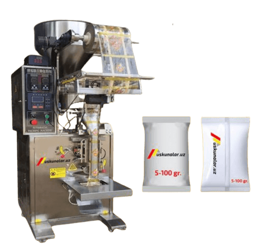 Uskunalar.uz - Packaging equipment for leguminous and powdered products from 5 grams to 100 grams