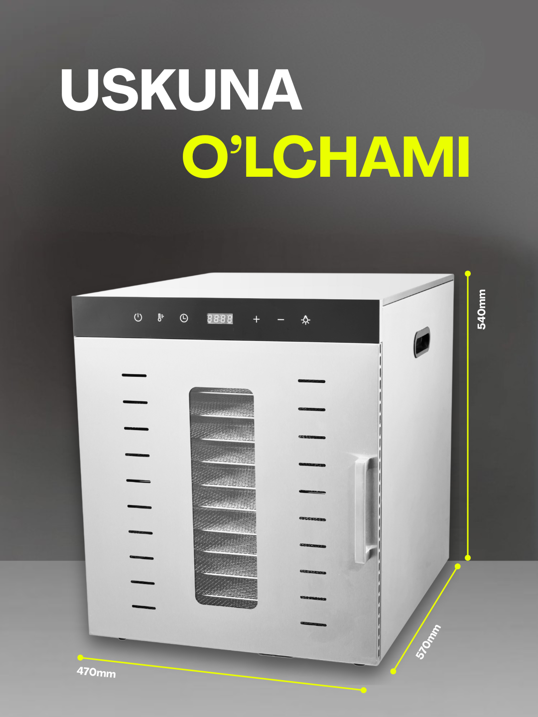 Uskunalar.uz - Сушилка для овощей и фруктов / дегидратор для фруктов, овощей и пастилы Uskunalar.uz US-12