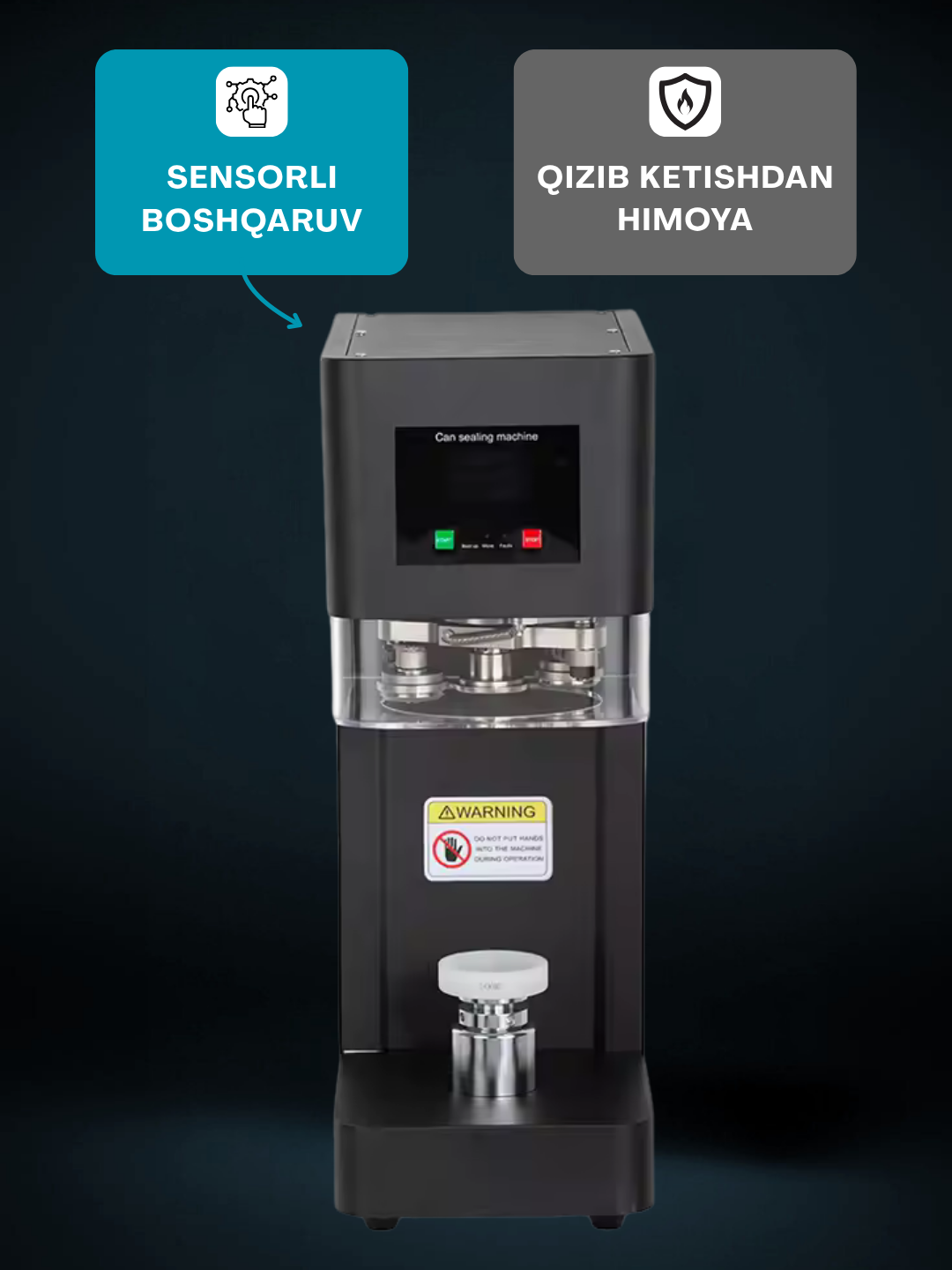 Uskunalar.uz - Alyuminiy bankalar va plastik butilkalarni yopish va germetik yopishtirish uskunasi