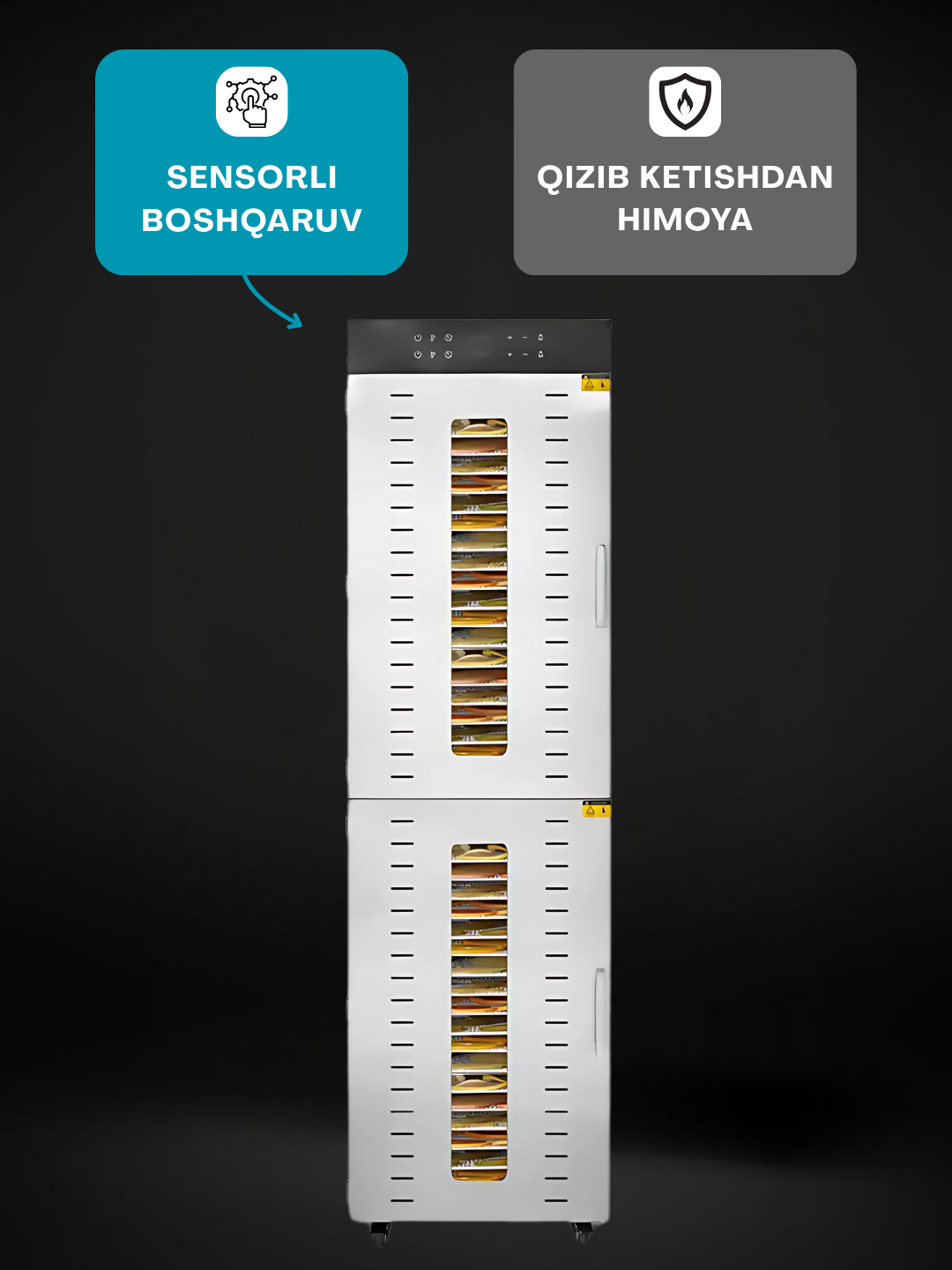 Uskunalar.uz - Sabzavot va mevalar uchun quritgich / meva, sabzavot va pastilalar uchun degidrator Uskunalar.uz US-40