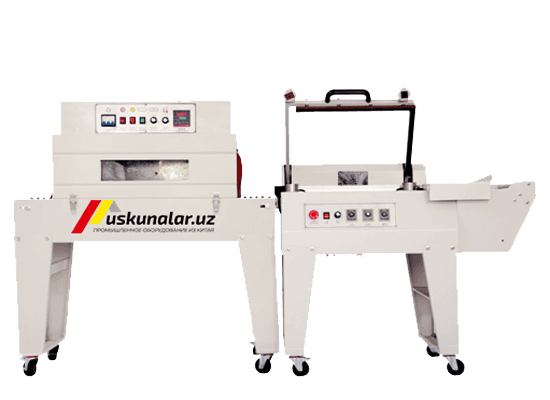 Uskunalar.uz - US-BSB-4020 shrink tunnel and US-FQB-450 semi-automatic sealing and cutting machine