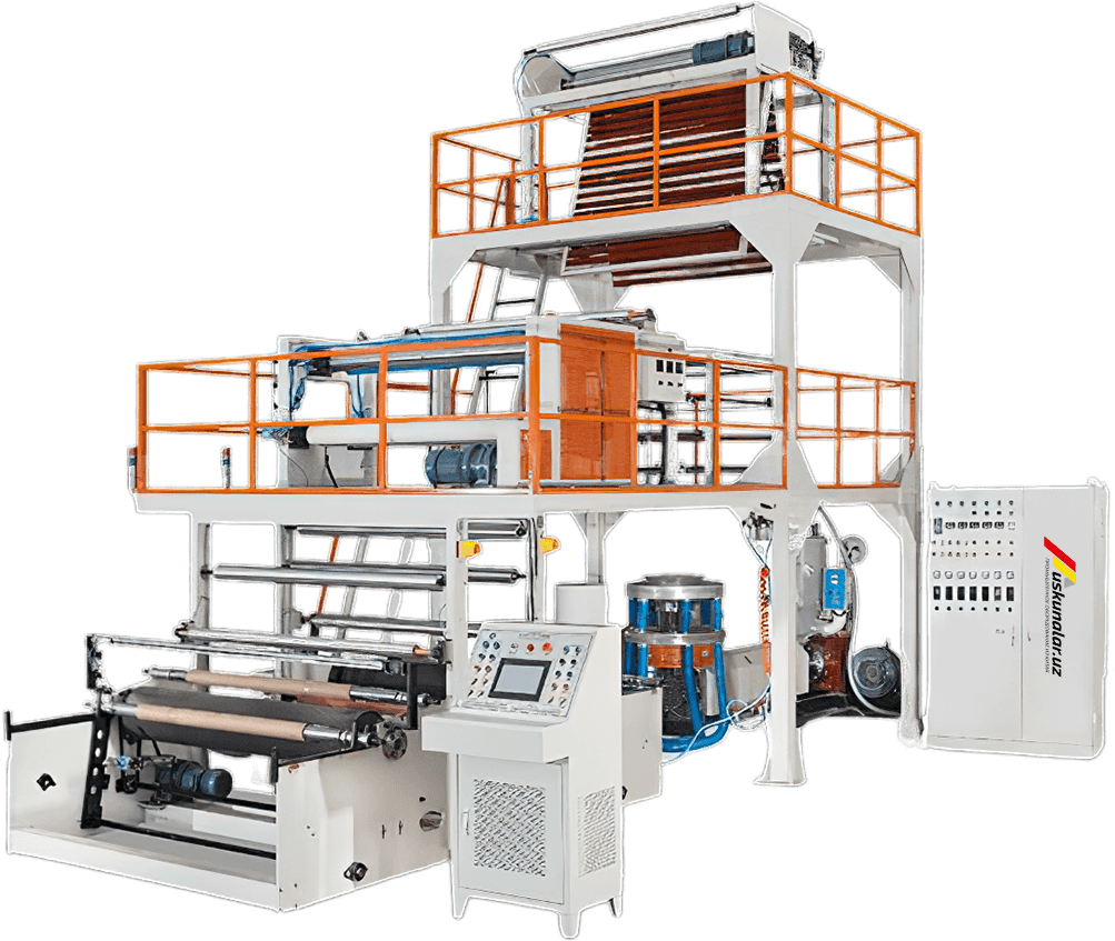 Uskunalar.uz - Оборудование для производства полиэтиленовых рулонов (пакетов) US-SL-65*2-1500 (AB)