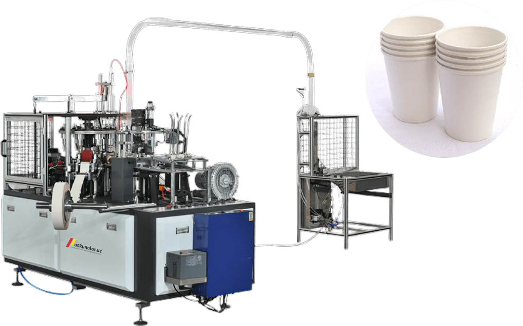 Uskunalar.uz - Оборудование для производства одноразовых бумажных стаканчиков US-ZSZB-D100 70-100 pcs/min