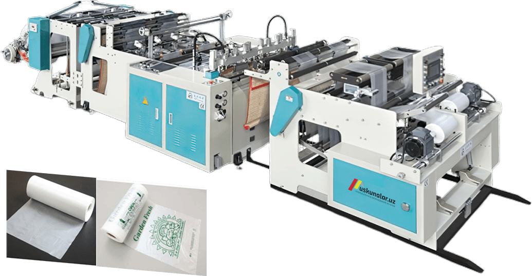 Uskunalar.uz - Polietilen rulonli paket ishlab chiqarish uskunasi US-XJBXJ-460*2 (A)