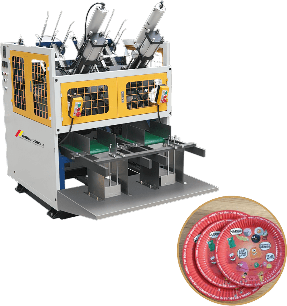 Uskunalar.uz - Bir martalik qog'oz tarelkalar ishlab chiqarish uskunasi US-MB-400