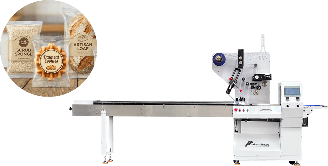 keks qadoqlash, gorizontal qadoqlash, shkalad qadoqlash, shirinlik qadoqlash, pirog qadoqlash, zefir qadoqlash, vafli qadoqlash, sovun qadoqlash, gubka qadoqlash, machalka  qadoqlash, gorizontalnaya upakovka